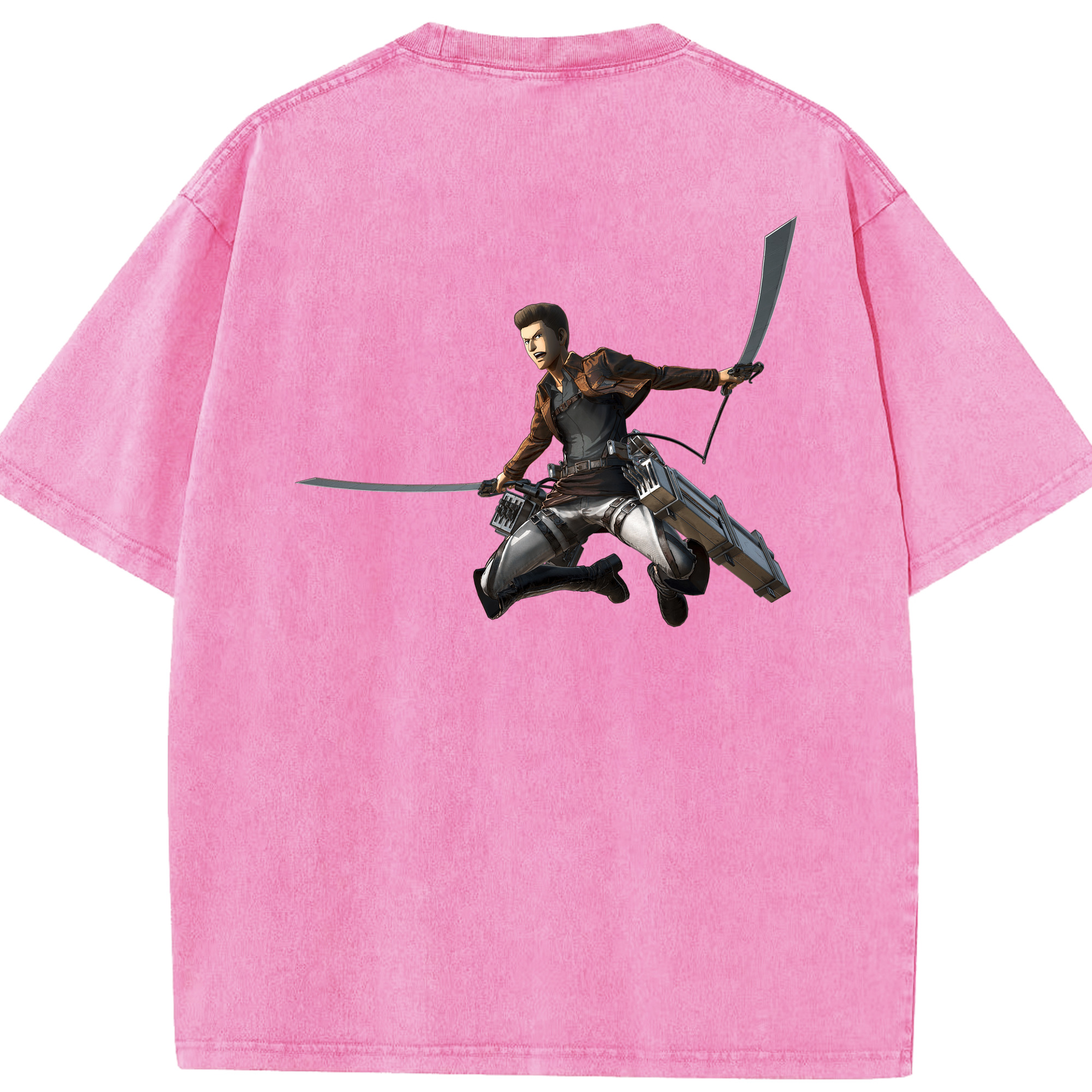 （画像用） 進撃の巨人 Attack on Titan 綿100% ヴィンテージ風 半袖Tシャツ（背面プリント）